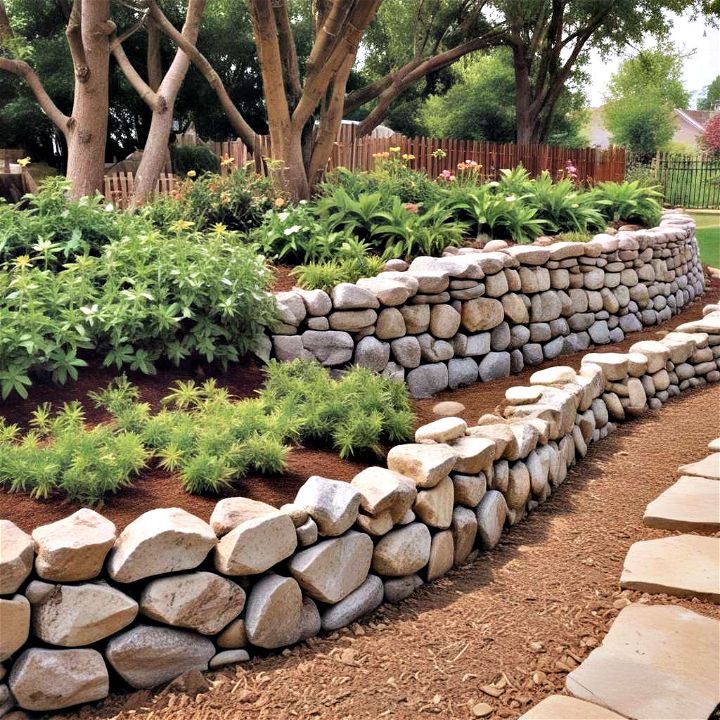 building a front yard rock retaining wall