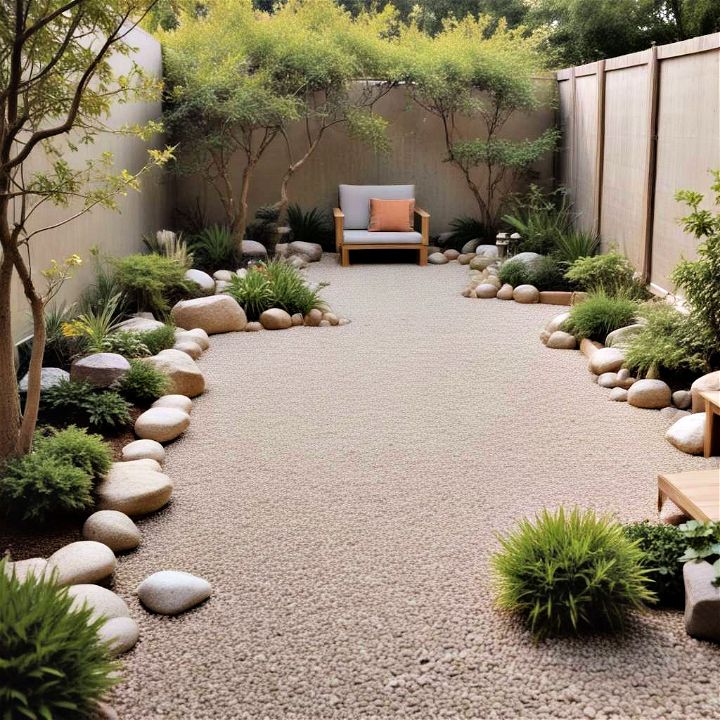 calming and minimalist zen garden gravel patio
