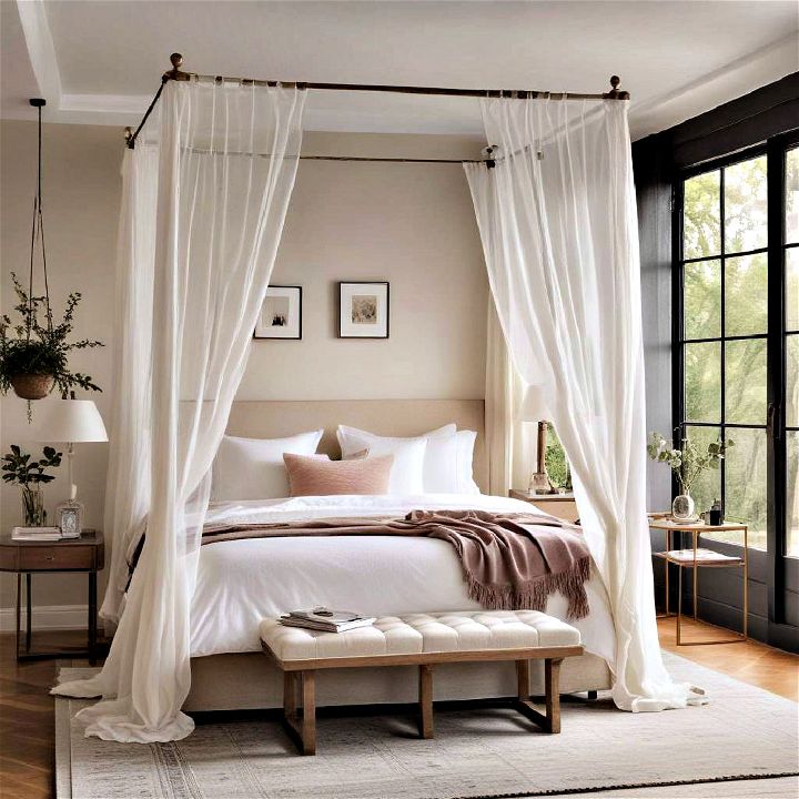 canopy bed to create a sense of luxury and privacy