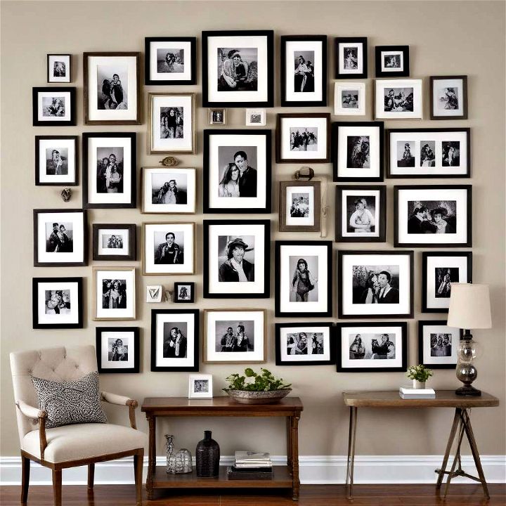 carefully curated photo gallery wall
