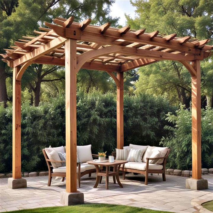 cedar shade structure for patio