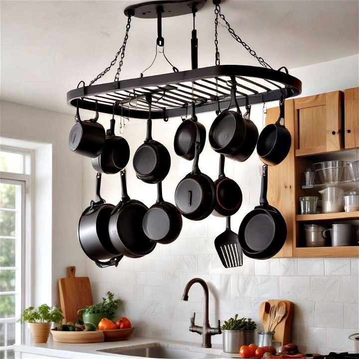 ceiling mounted hanging pot rack