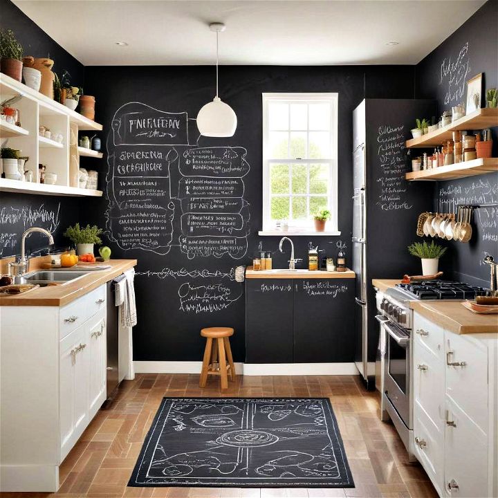 chalkboard wall in the kitchen