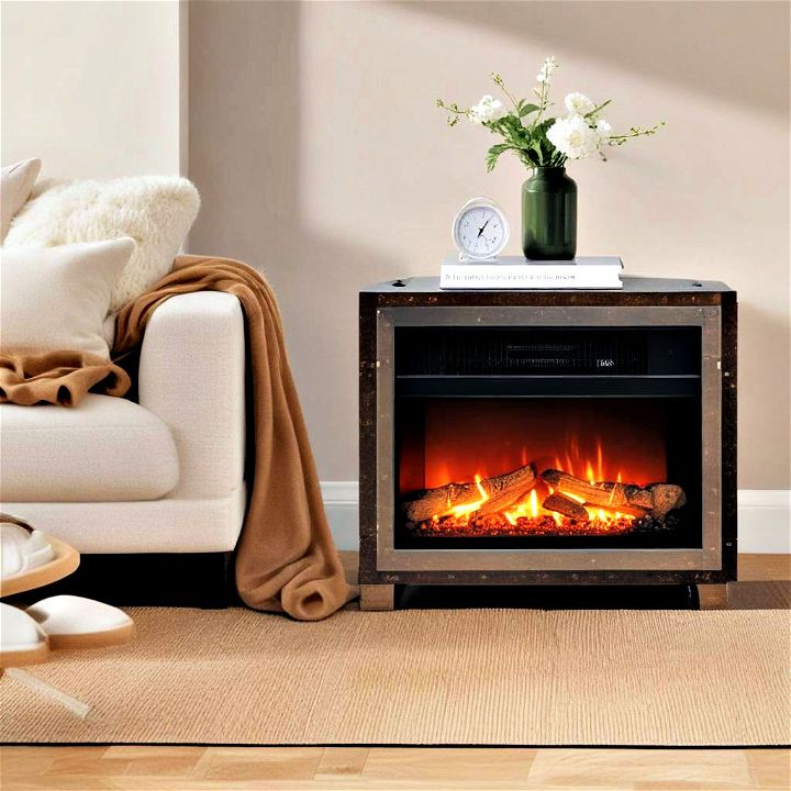 charming and convenient portable corner fireplace