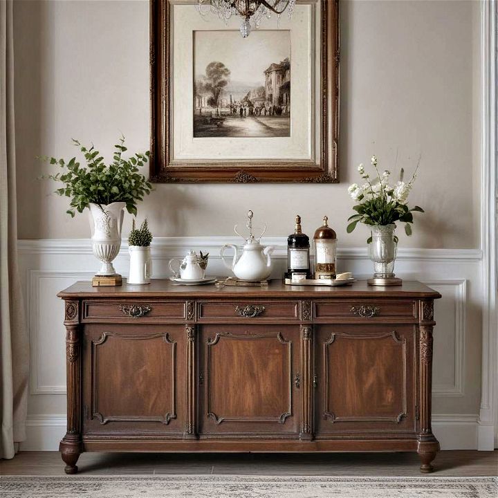 classic french console coffee bar