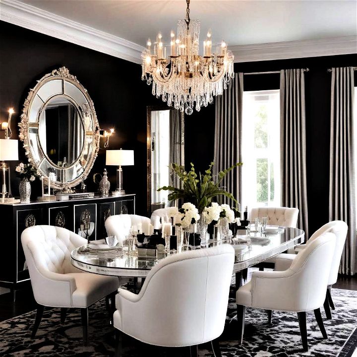classic hollywood glamour dining room