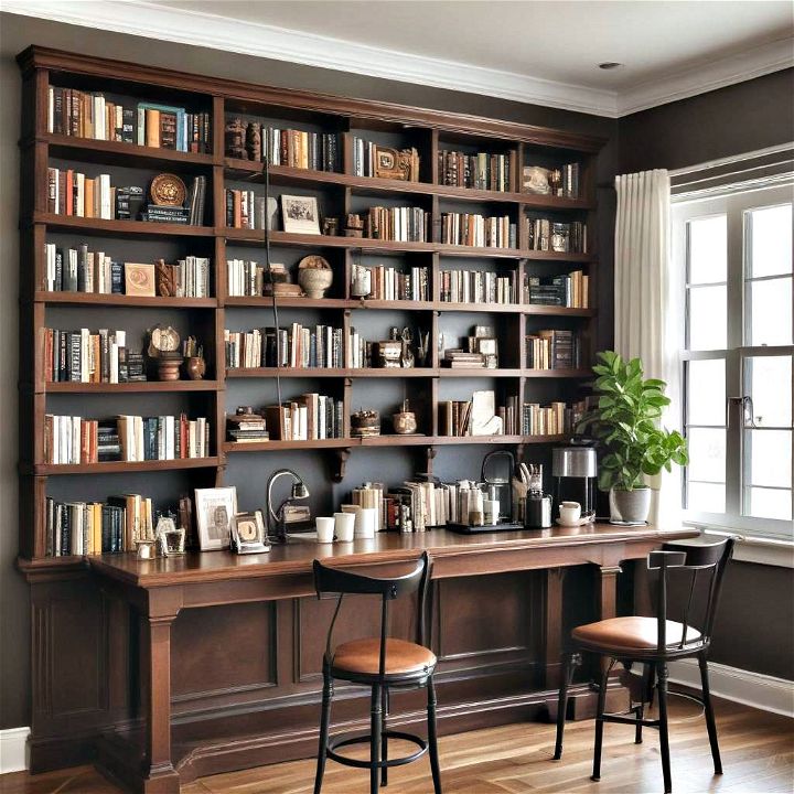 classic library style coffee bar