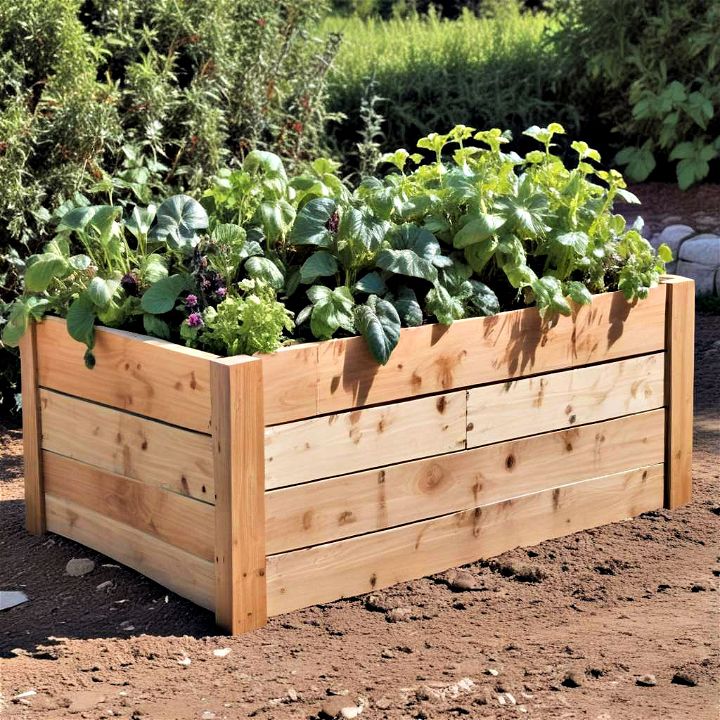 classic wooden box raised bed