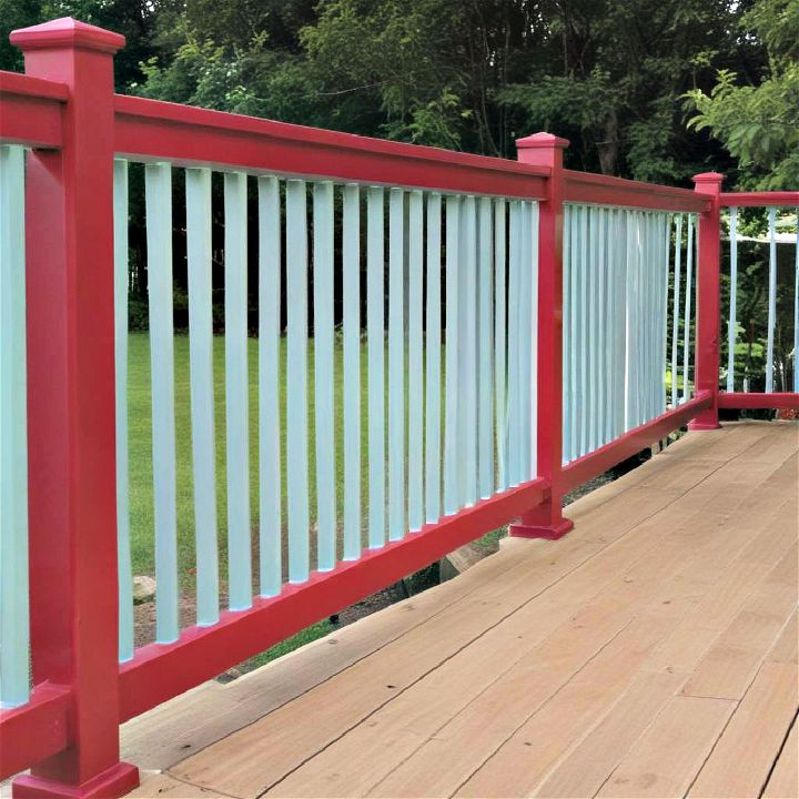 colored vinyl railing to inject personality into your outdoor