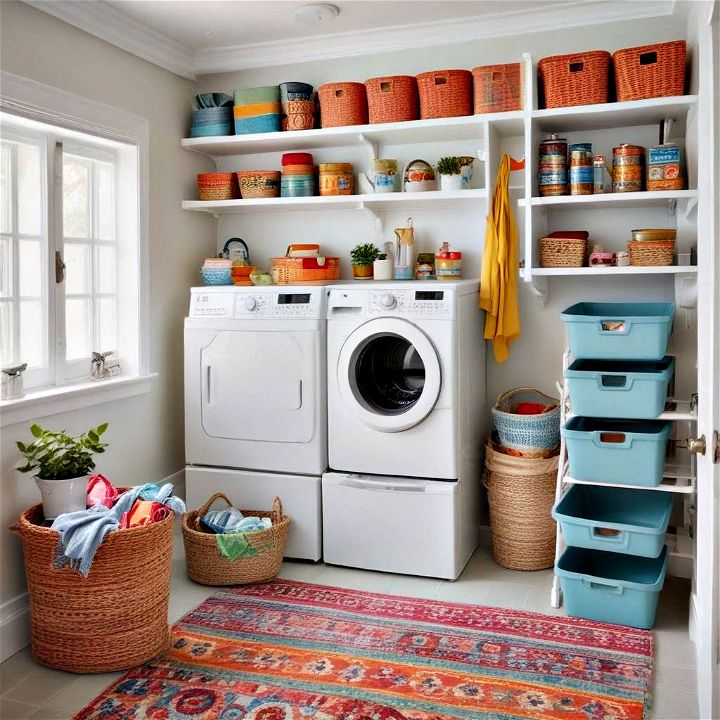 colorful accessories with laundry room