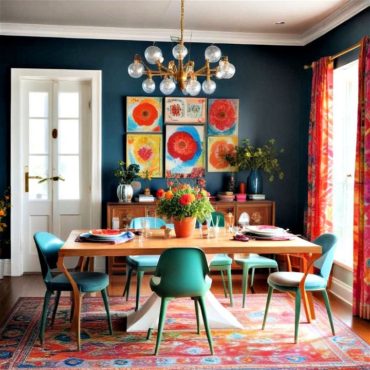 colorful eclectic dining room