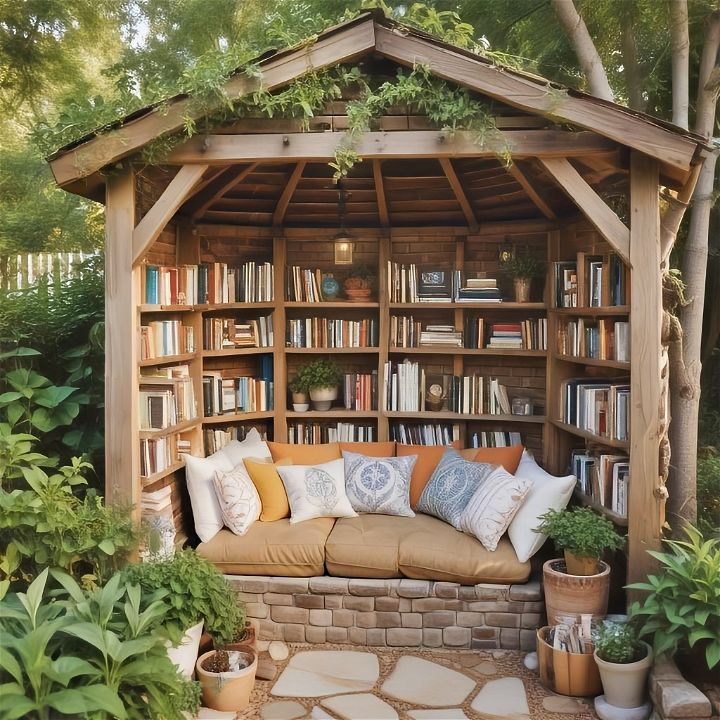 comfortable outdoor library