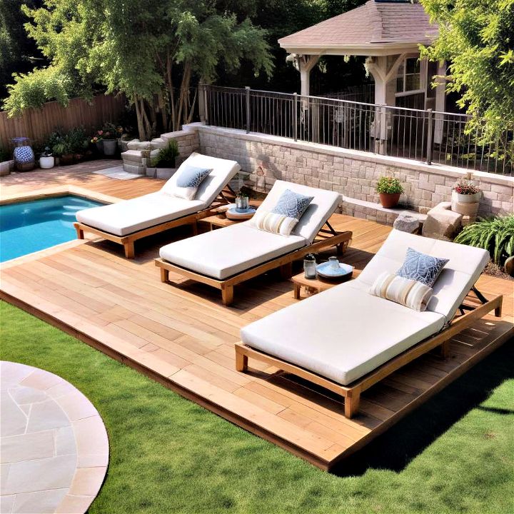 comfortable sun deck with loungers