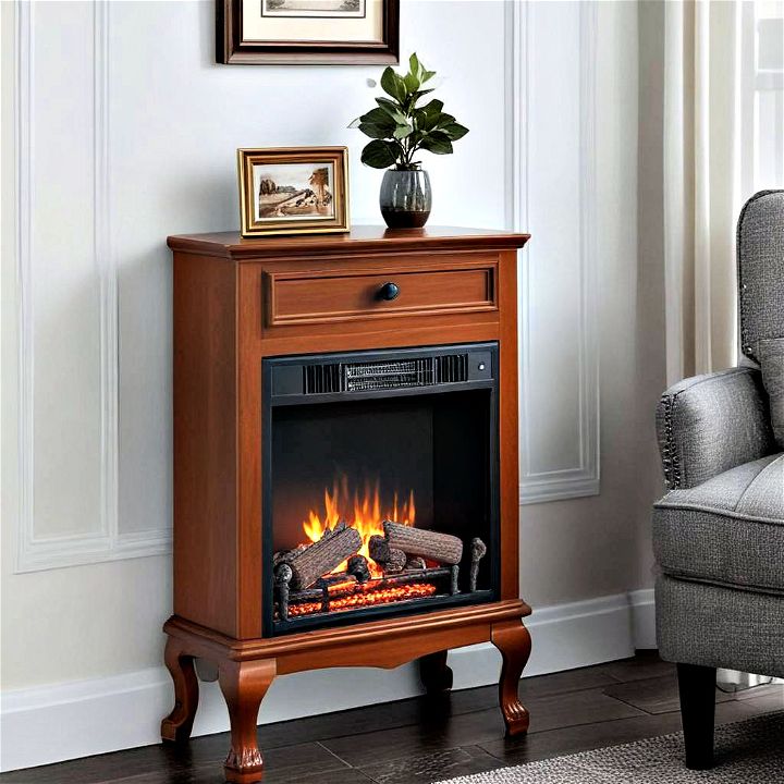 compact electric corner fireplace