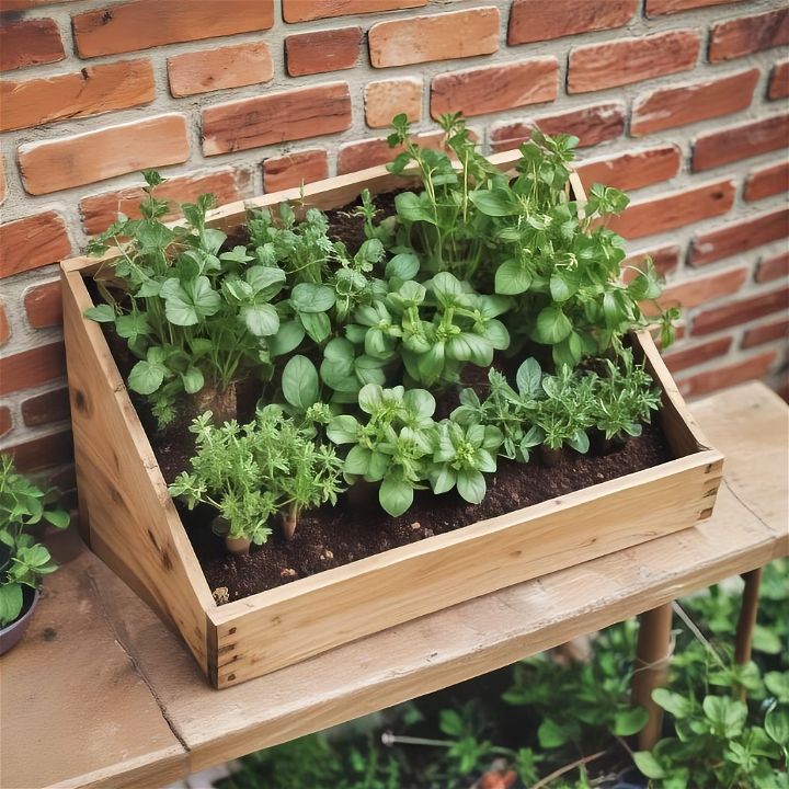 compact herb garden for your patio