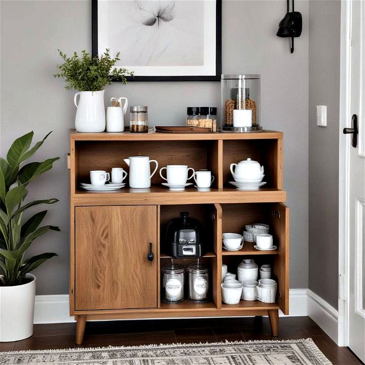 compact sideboard coffee station