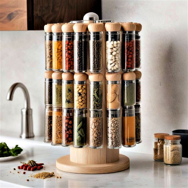compact solution rotating spice tower