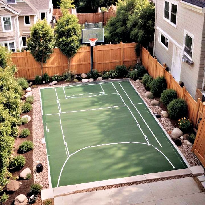 compact sports court for side yard