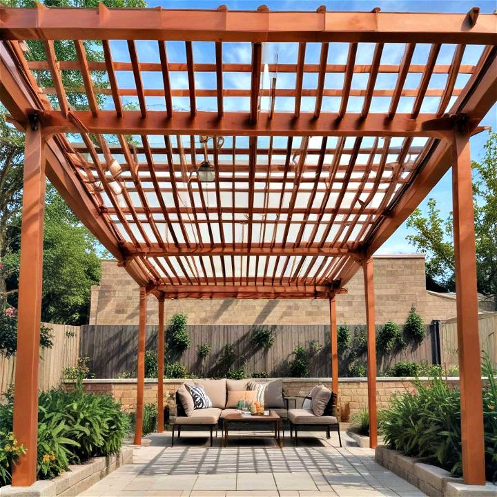 copper sheeting for pergola roof idea