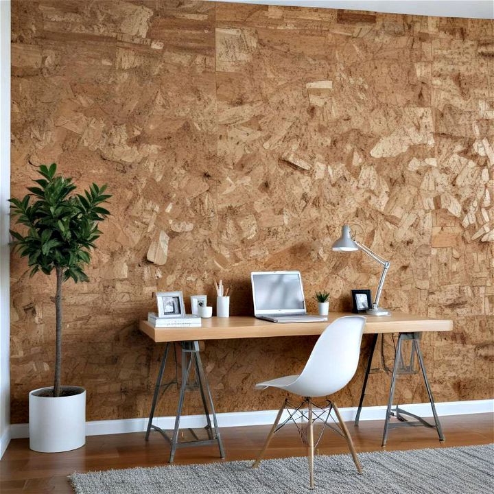 cork accent wall for home offices