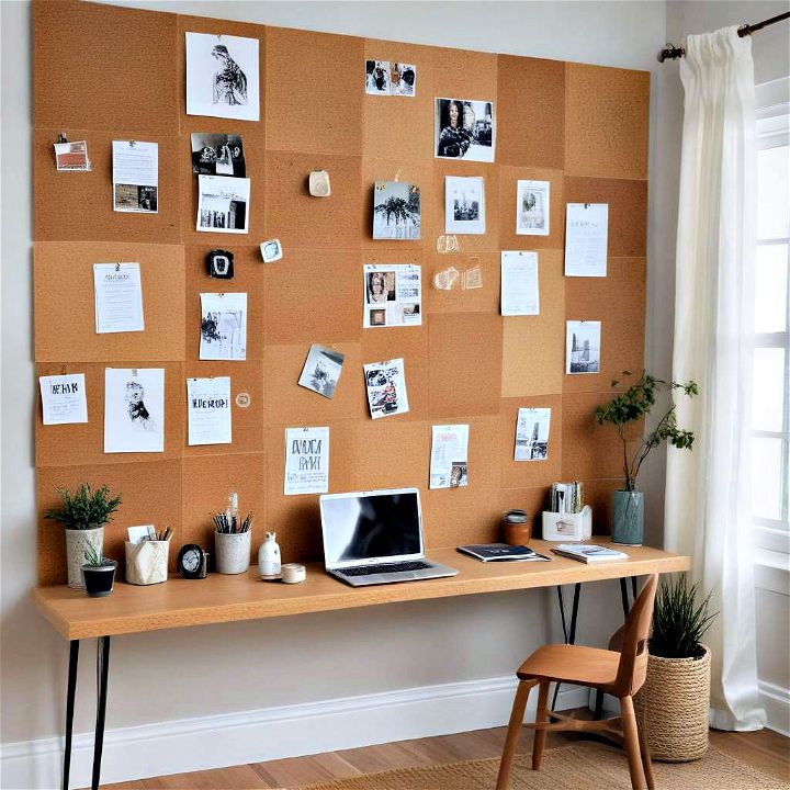 cork wall tiles to organize and display your ongoing projects 1