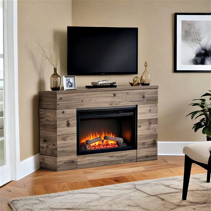 corner electric fireplace smart solution