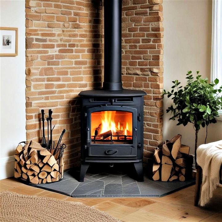 corner wood burning stove for smaller spaces