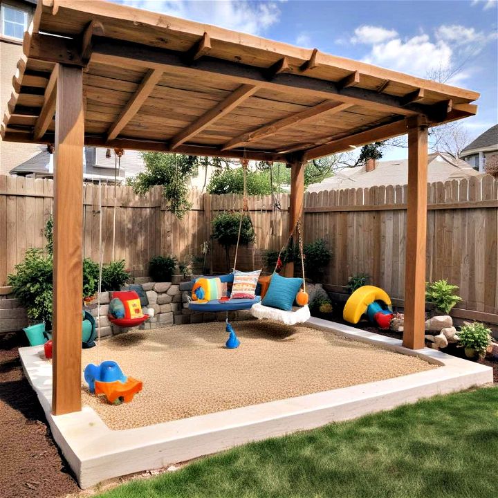 covered patio kids’ play area