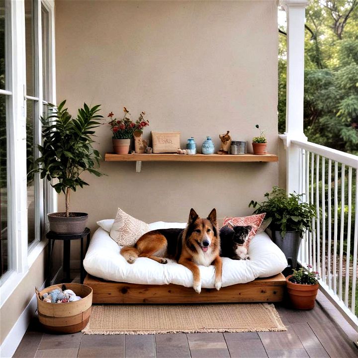 cozy back porch pet lounge
