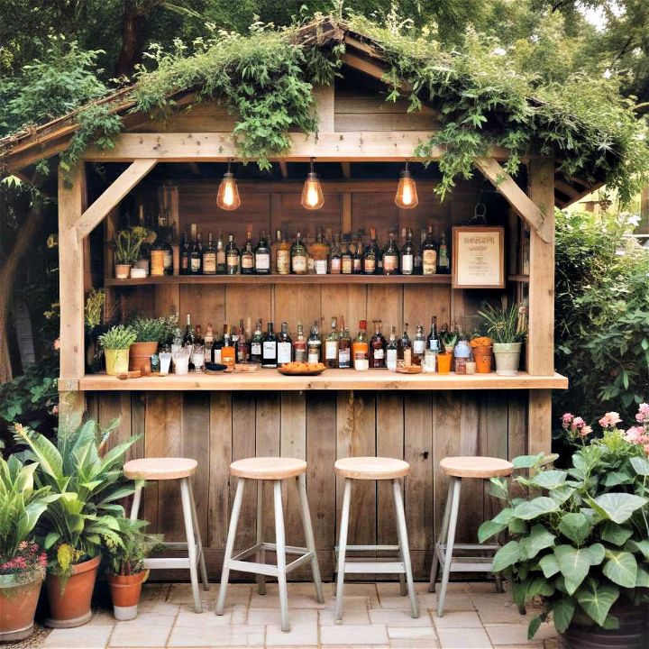cozy garden shed bar