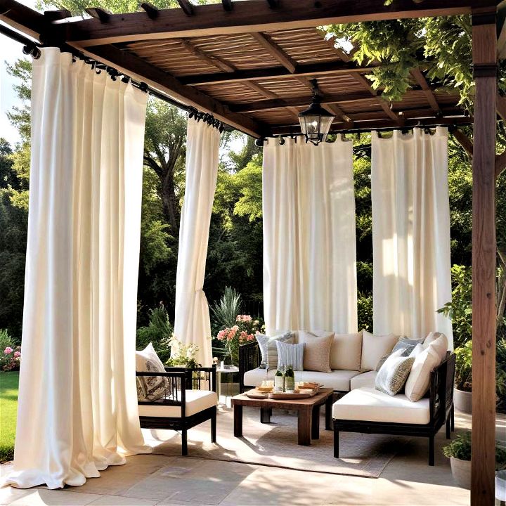 cozy hanging outdoor curtains