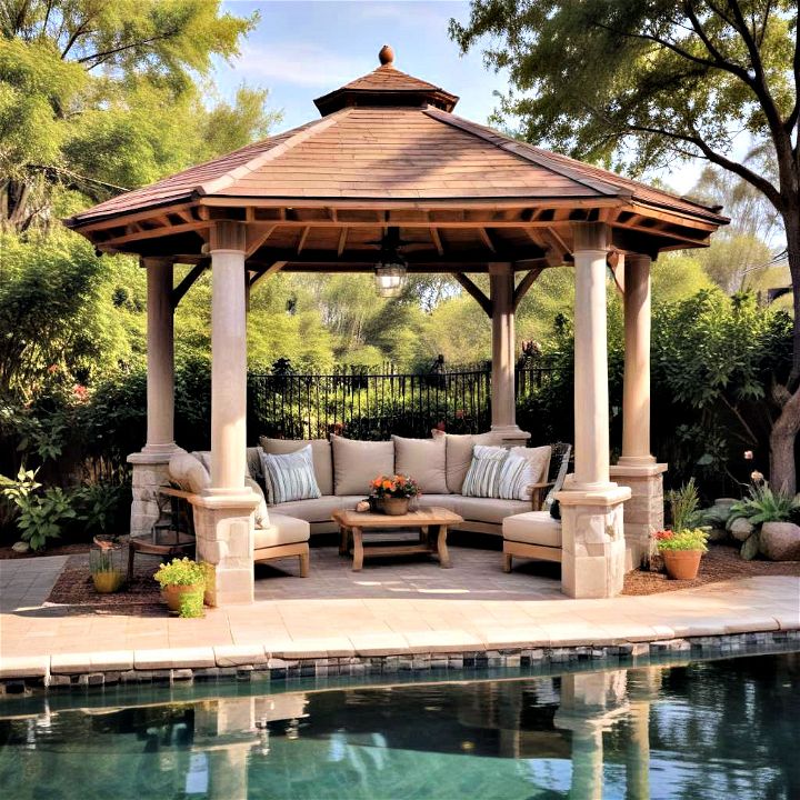cozy poolside gazebo on your deck