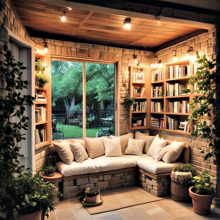 cozy reading nook on your attached covered patio