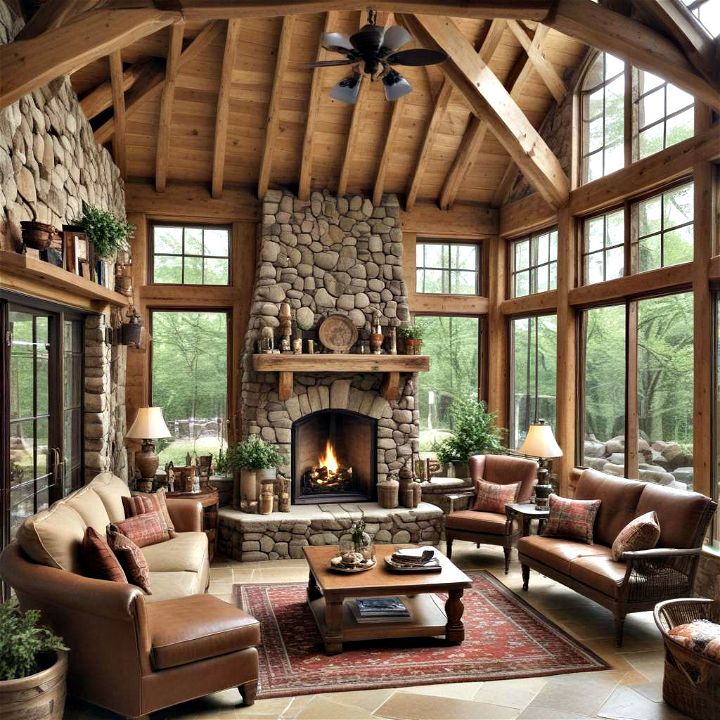 cozy rustic lodge conservatory