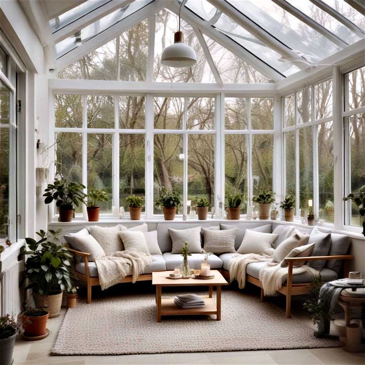 cozy scandinavian simplicity conservatory