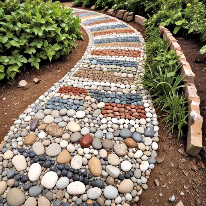 crafting a pebble mosaic pathway