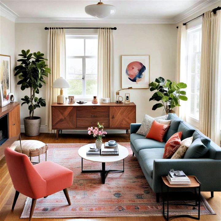create a visually balanced living room space