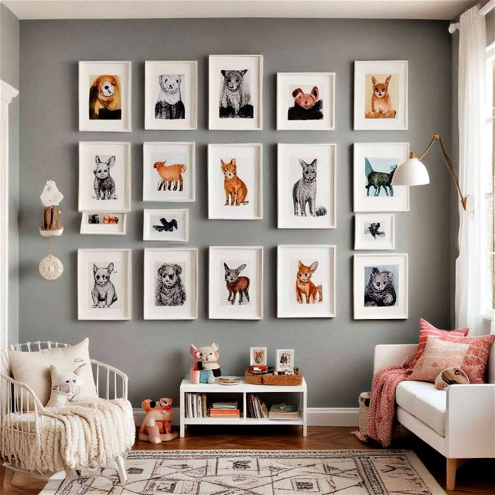 create an artistic gallery wall baby room