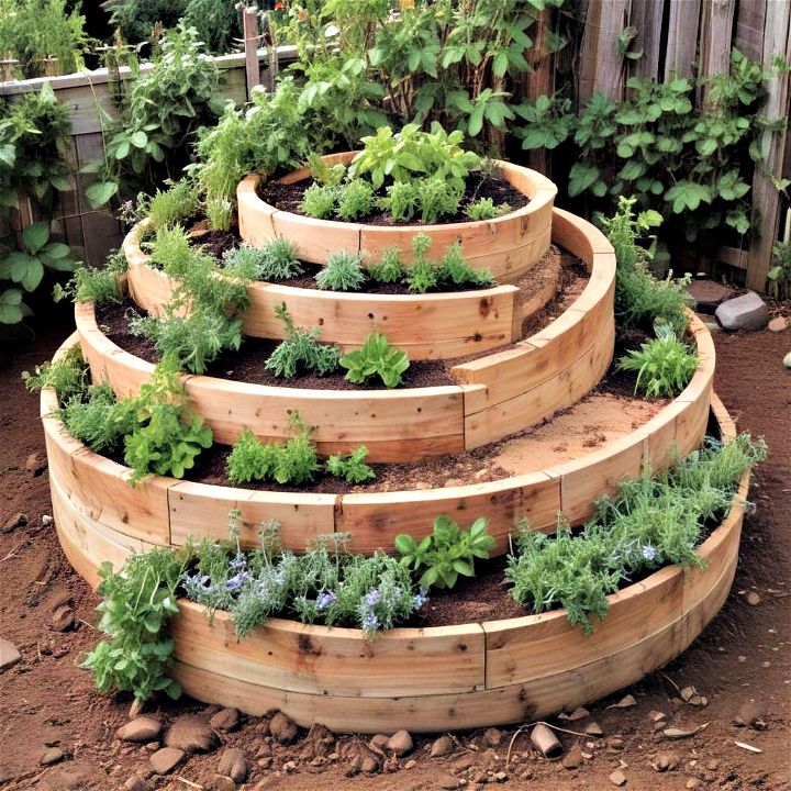 creative and compact herb spiral