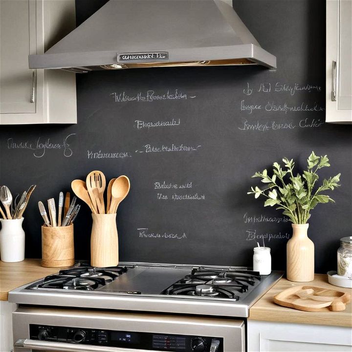 creative chalkboard paint backsplash