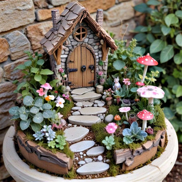 cute fairy garden secret doorway pot