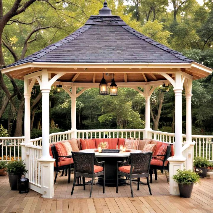 deck gazebo for entertainment and outdoor parties