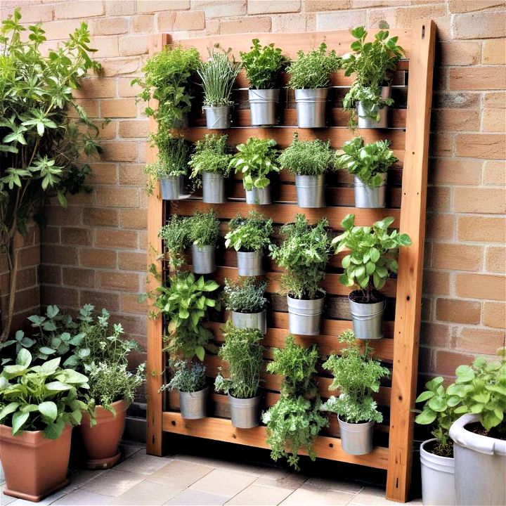decorative and practical vertical herb garden