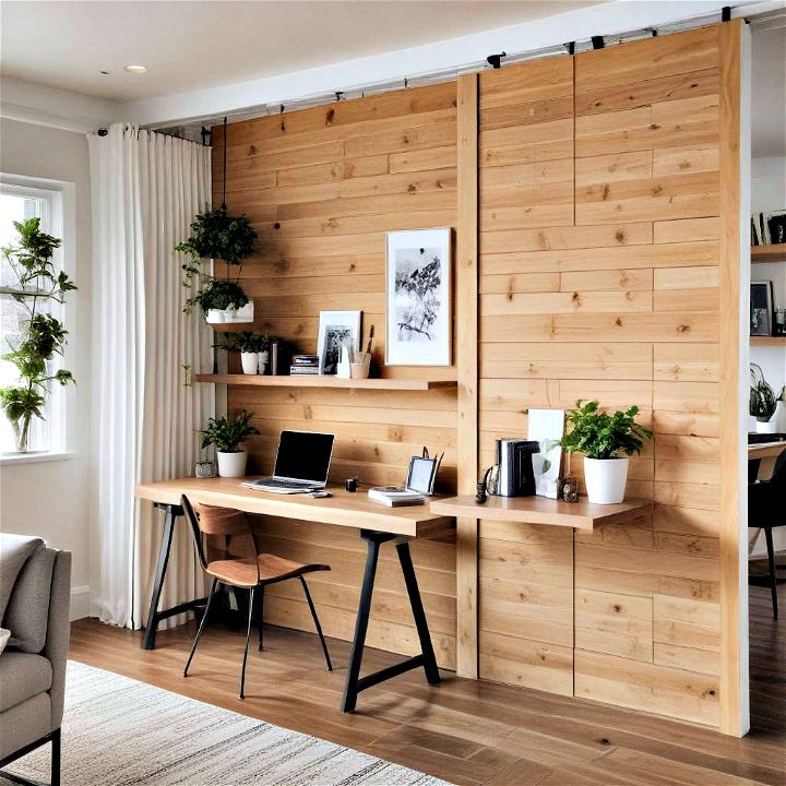 decorative workspace dividers with shiplap