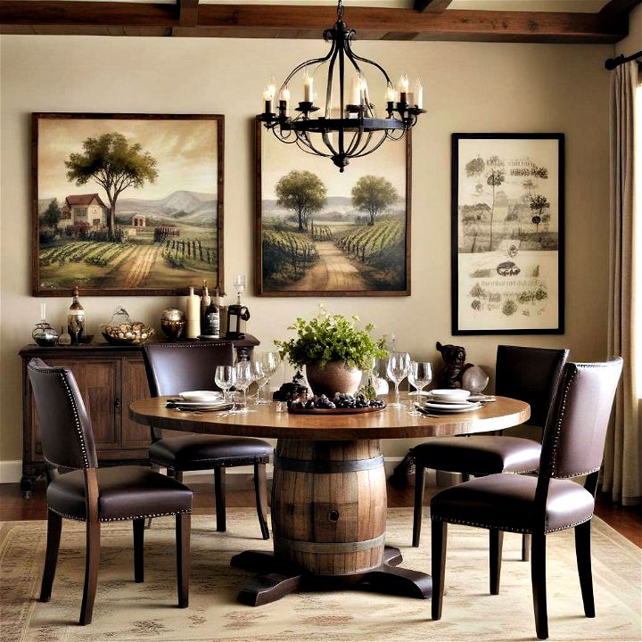 dining area into a wine country escape
