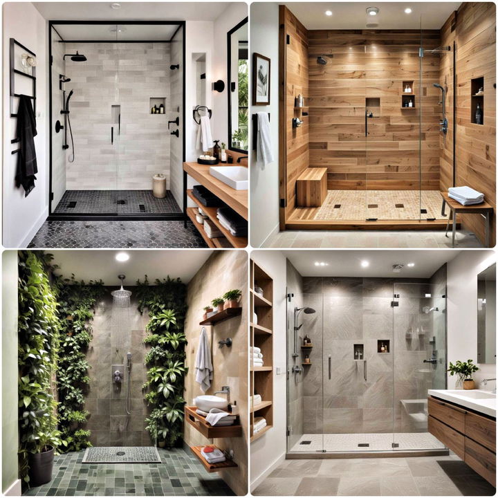 doorless walk in shower ideas