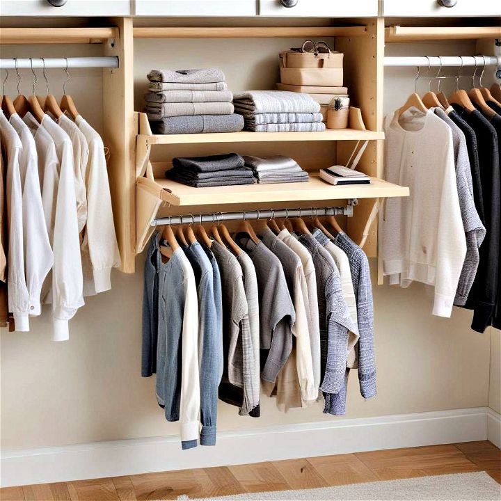 drop down shelf for small closet