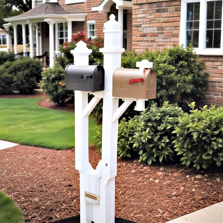 dual mailbox post space saving solution