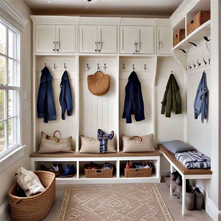 dual purpose mudroom and laundry area