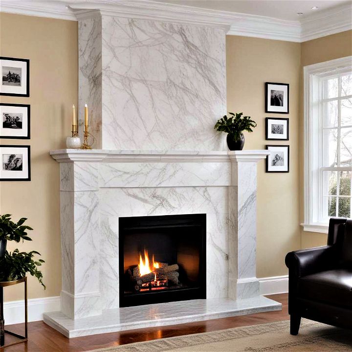 durable timeless marble corner fireplace
